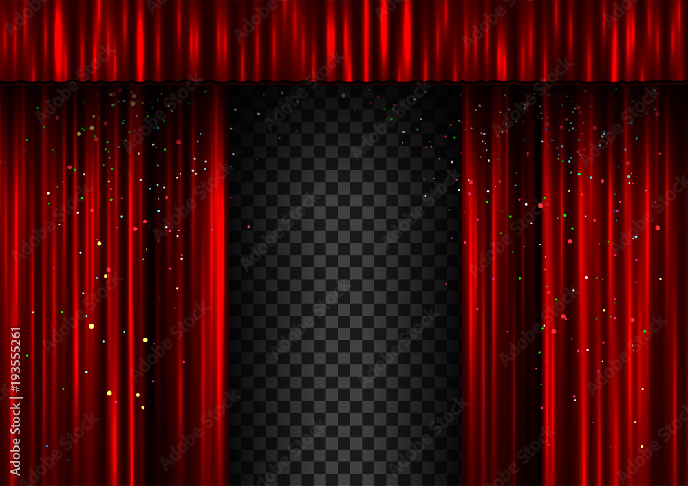 Naklejka premium red double curtains template
