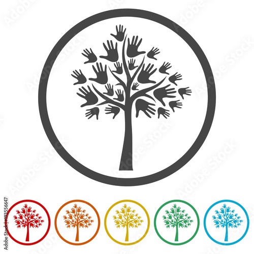 Tree symbol, Tree icon, 6 Colors Included