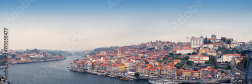 Old Porto city and Ribeira over Douro river from Vila Nova de Gaia, Portugal