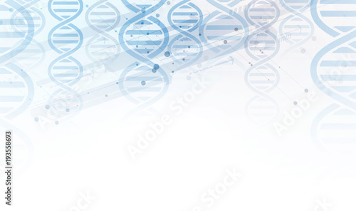 dna and medical and technology background. futuristic molecule structure presentation