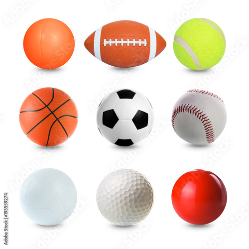 Set of Sports Balls on white background