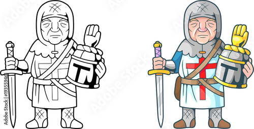 cartoon funny crusader, coloring book