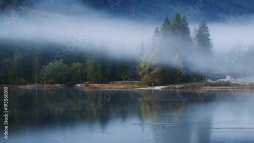 Wonderful autumn of Hintersee lake Germany