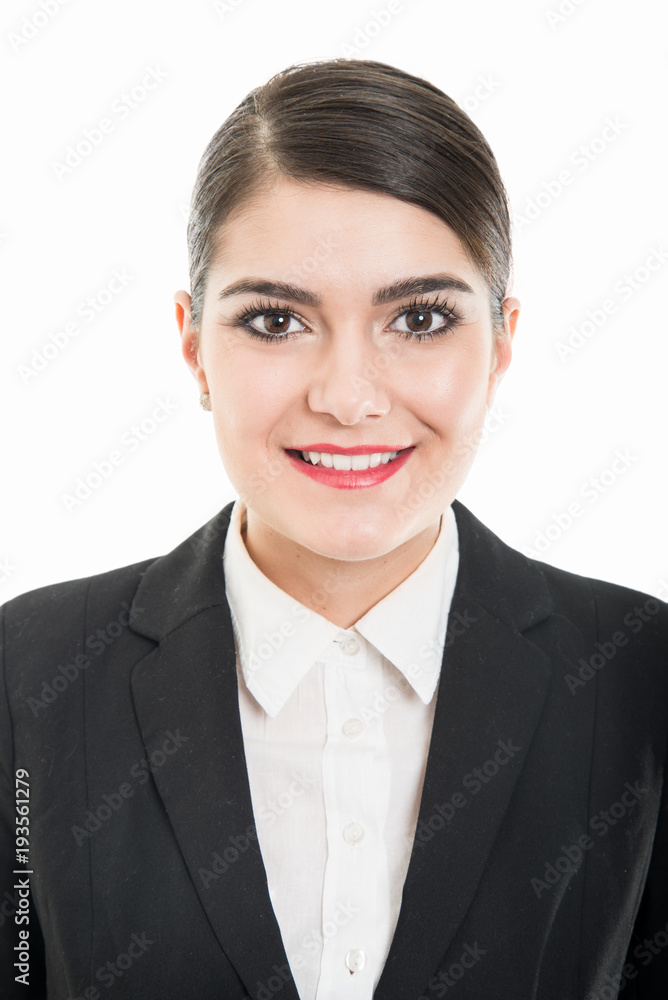 Portrait of beautiful female flight attendant Portrait of beautiful female flight attendant