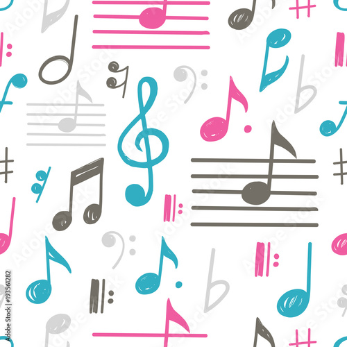 Music Notes Vector Seamless Pattern