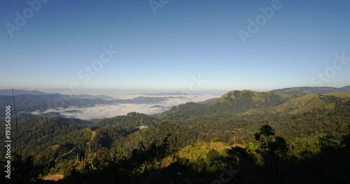 Mountain landscape bird eye view  above the cloud and mist © Buntoon