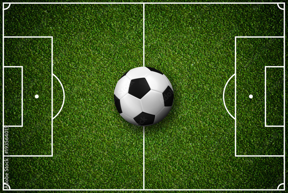 3D rendering - Soccer Field with Ball 3D rendering - Soccer Field with Ball
