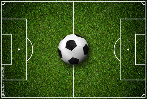 3D rendering - Soccer Field with Ball