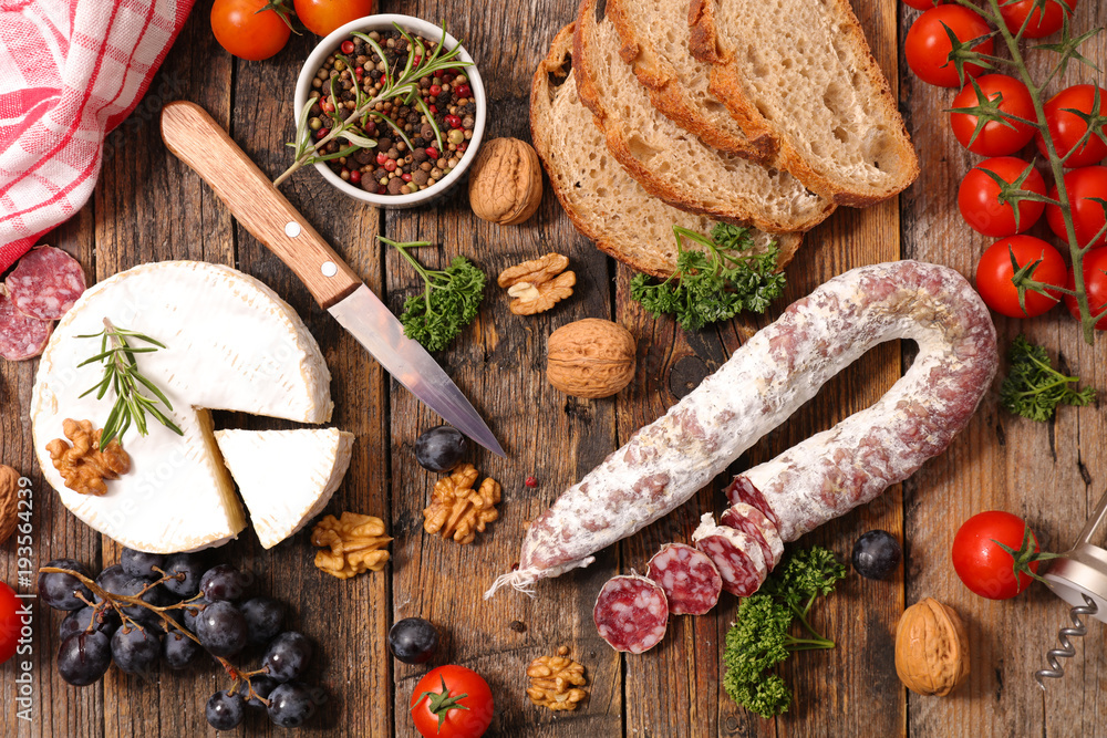 cheese, salami and bread cheese, salami and bread