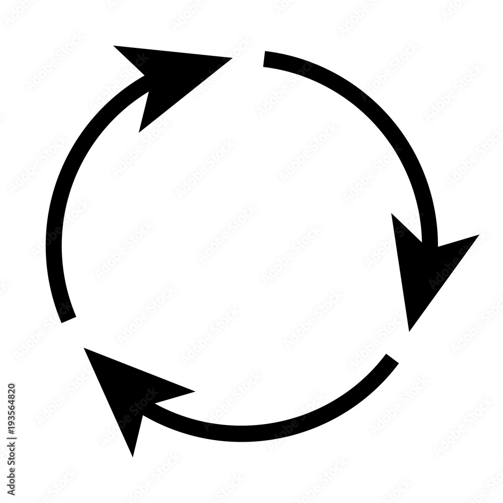 Triple curved recycle/refresh icon Triple curved recycle/refresh icon