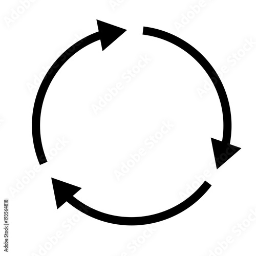 Triple curved recycle/refresh icon