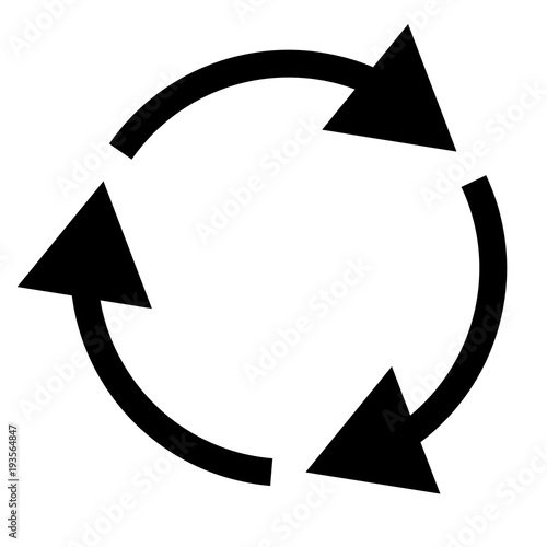 Triple curved recycle/refresh icon