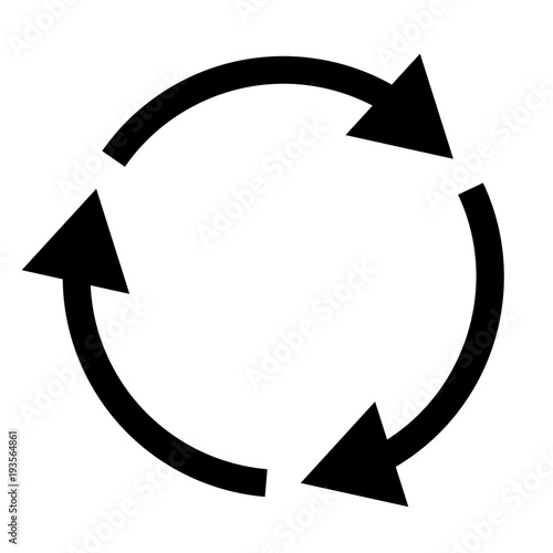 Triple curved recycle/refresh icon