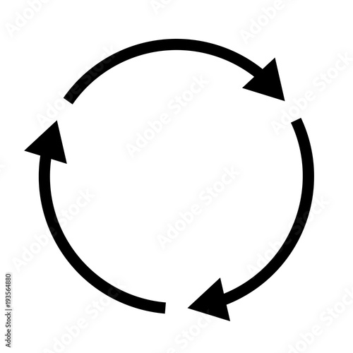 Triple curved recycle/refresh icon