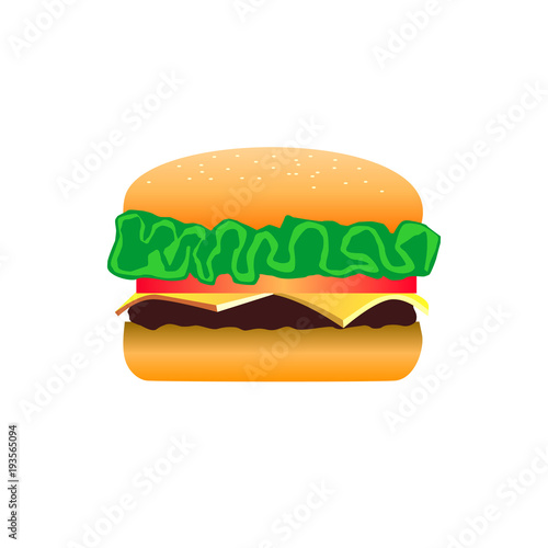 Fast food burger vector icon
