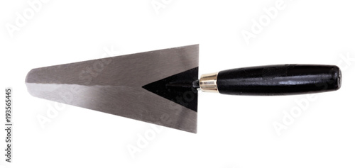 Fotografia Metal trowel isolated on white background, top view