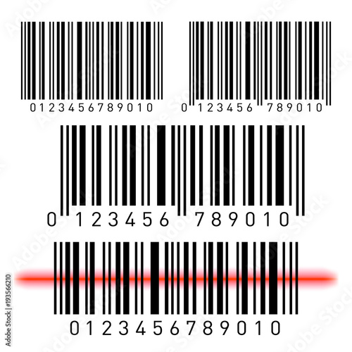 Set of bar codes isolated on white background. Vector