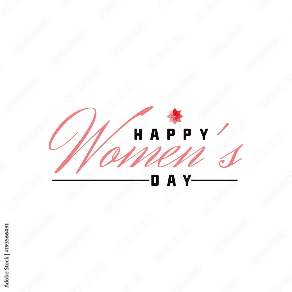 Happy women's day. Minimalist design - badge, sticker, for gifts for the spring holiday, for postcards, corporate styles, for sales