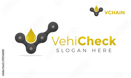 initial v, chain, check mark