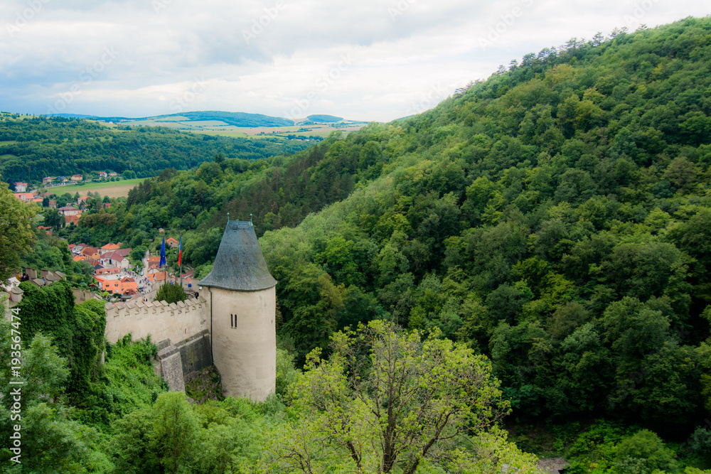 Panorama dal castello di Karlestein in Repubblica Ceca