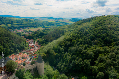 Panorama dal castello di Karlestein in Repubblica Ceca
