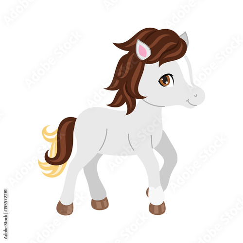 Adorable cartoon horse character.