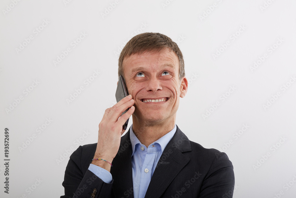 businessman talking to mobile