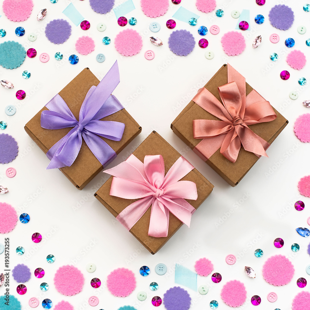 Gift box on festive pastel background. Gift box on festive pastel background.