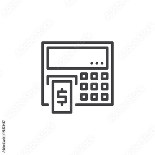 ATM cash machine outline icon. linear style sign for mobile concept and web design. Cash dispenser simple line vector icon. Symbol, logo illustration. Pixel perfect vector graphics