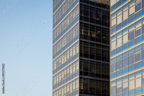 Office building made of glass in Warsaw, Poland