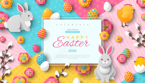 Easter card with square frame
