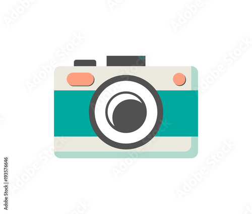 Photo Camera of Green Color Vector Illustration