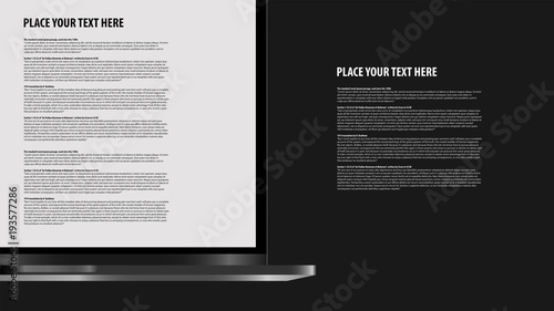 Design template with realistic laptop Eps 10 stock vector illustration