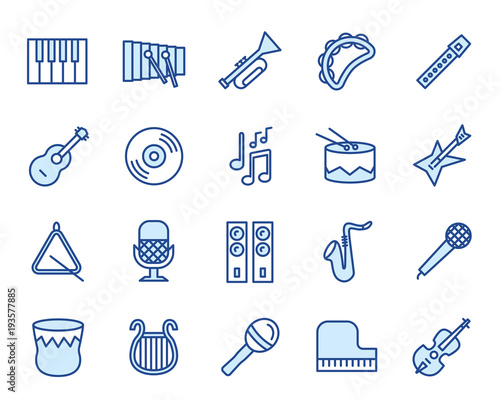 Music Instruments Vector Icon Set