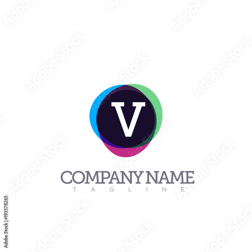 v modern letter logo template