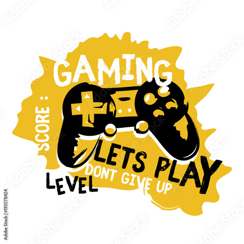Gamepad device gaming illustration vector t shirt printing, poster, banner, abstract design