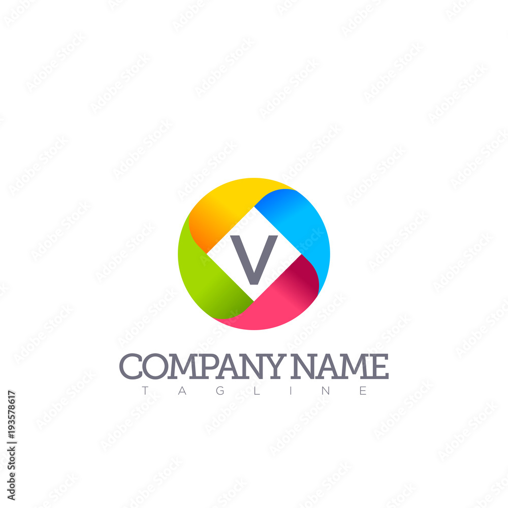 v modern letter logo template