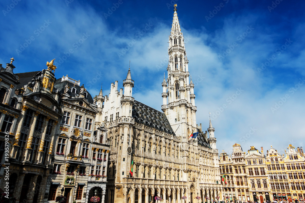 BRUSSELS, BELGIUM - August 27, 2017: Grand Place in Brussels city, Belgium.