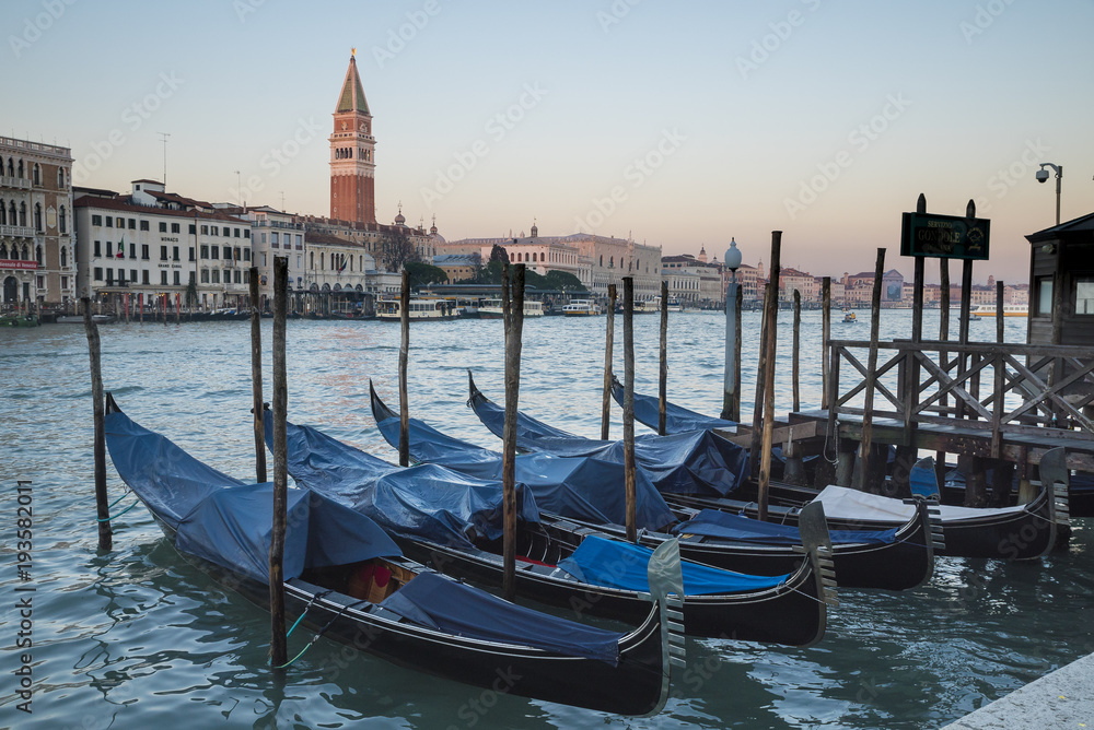 .Venice, view of the grand canal with gondola