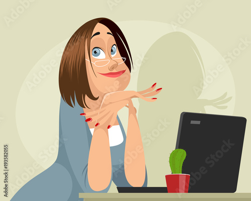 Dreamy female programmer
