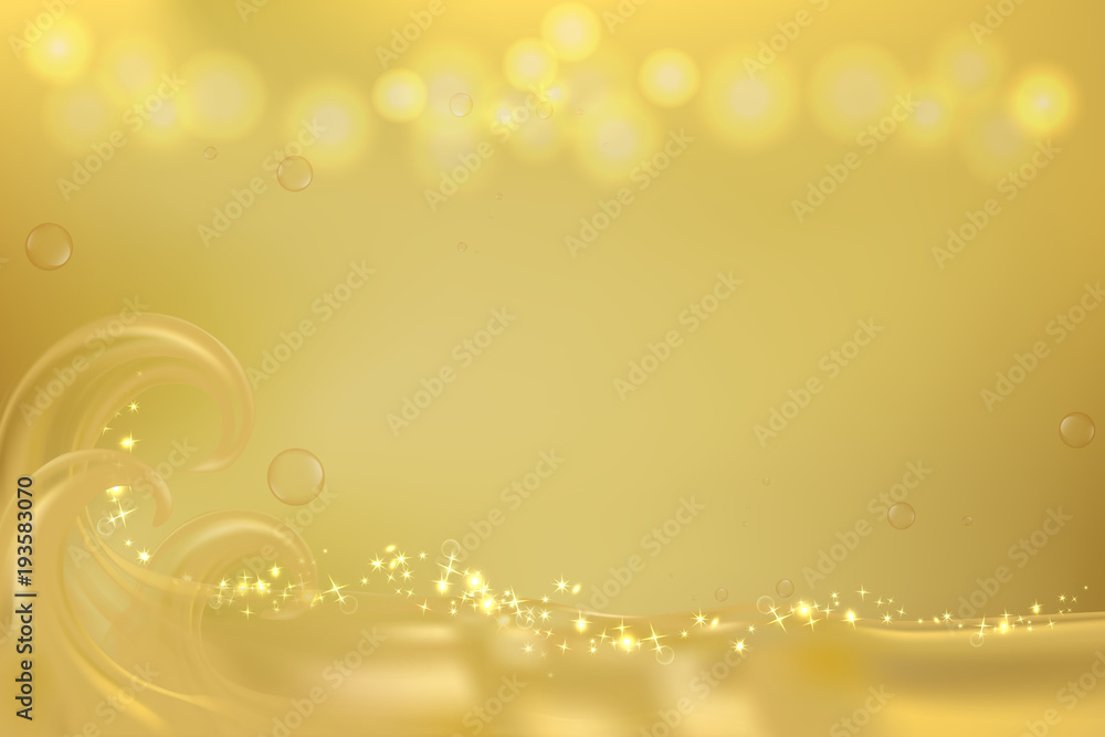 golden wave with space for text, gold background for cosmetic or skin care ad, illustration vector. golden wave with space for text, gold background for cosmetic or skin care ad, illustration vector.