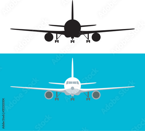 passenger plane vector illustration flat style   front
