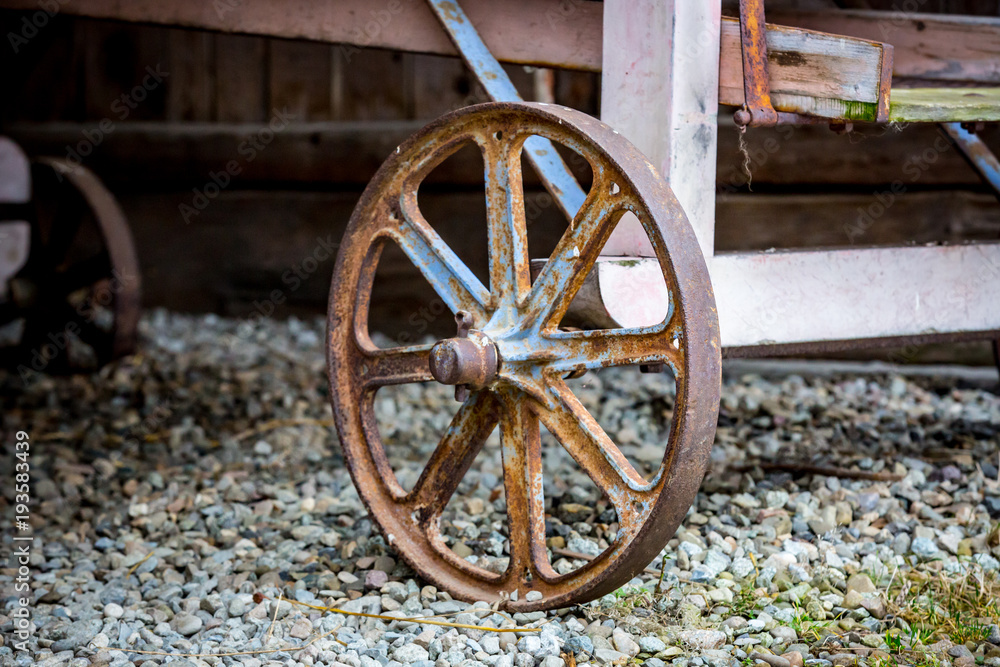 metal wheel of rural cart
