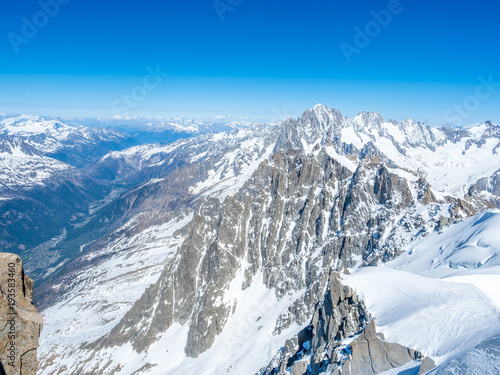 Mont Blanc mountain peak in Chamonix  France