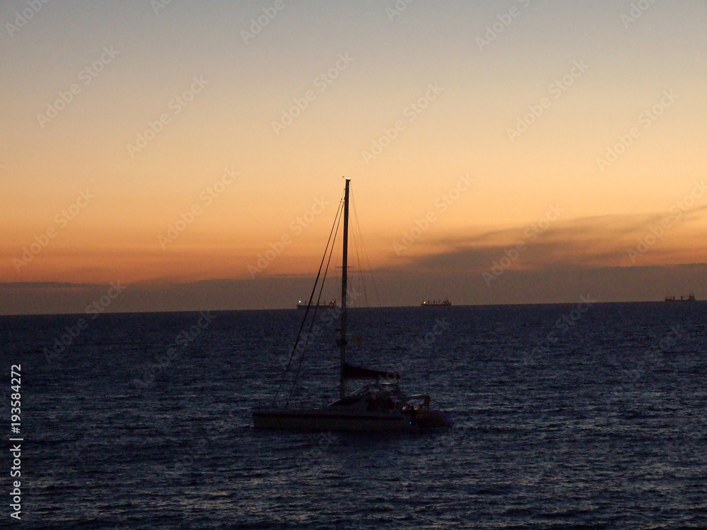 Boats sunset