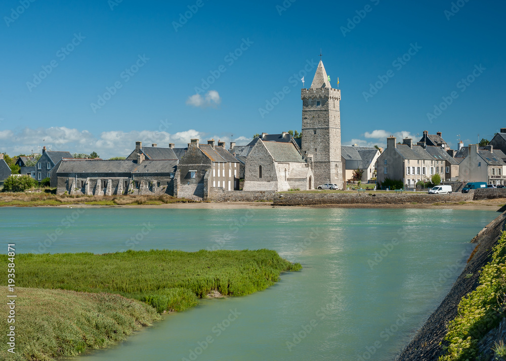 Village of Portbail on a sunny day in summer