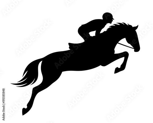 Fototapet Horse jumping on a white background