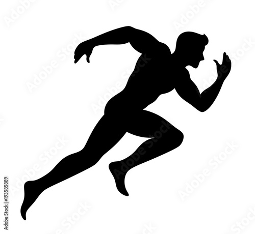 Black runner on a white background