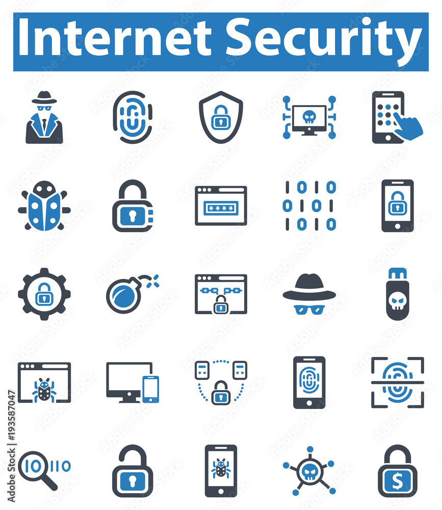 Internet Security Icon Set - 2 (Blue Series)