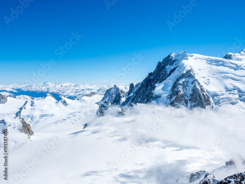 Mont Blanc mountain peak in Chamonix, France © jeafish
